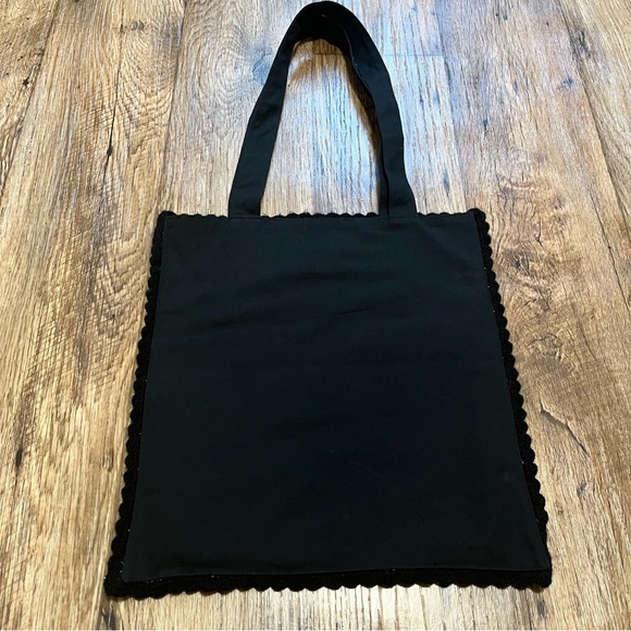 Samansa Mos2 Crotched Tote Shoulder Bag Black Preowned - Picture 2 of 8
